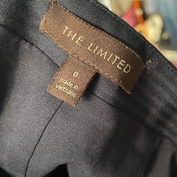 The Limited Navy Blue & White Polka Dot Pencil Skirt Womens size 0 Ribbon Belt - Picture 8 of 10